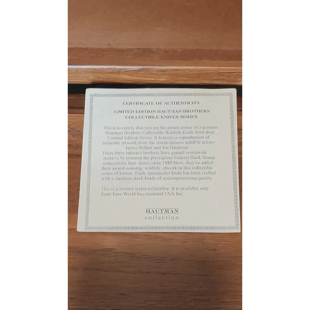 Hautman Brothers Limited Edition Collectible Knives Wooden Display Chest Tray...